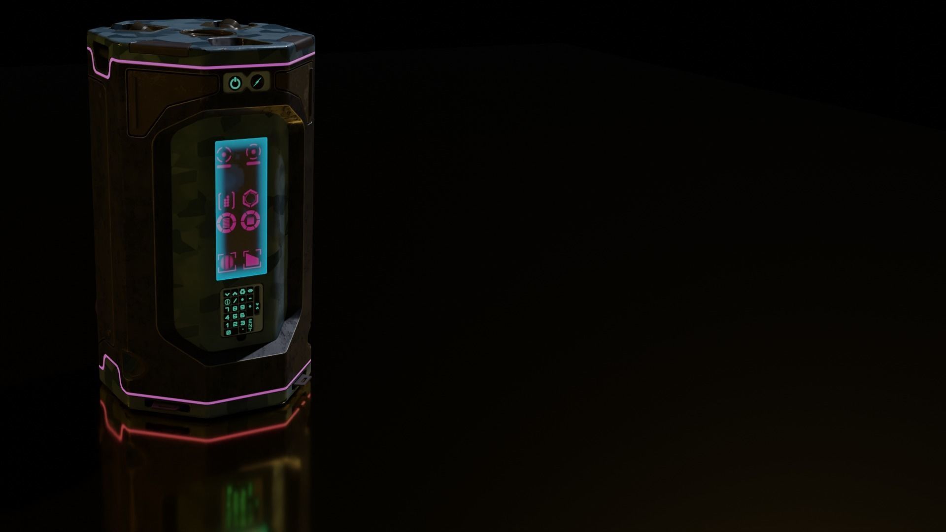 Futuristic Portable Mini Power Station 3D model_2