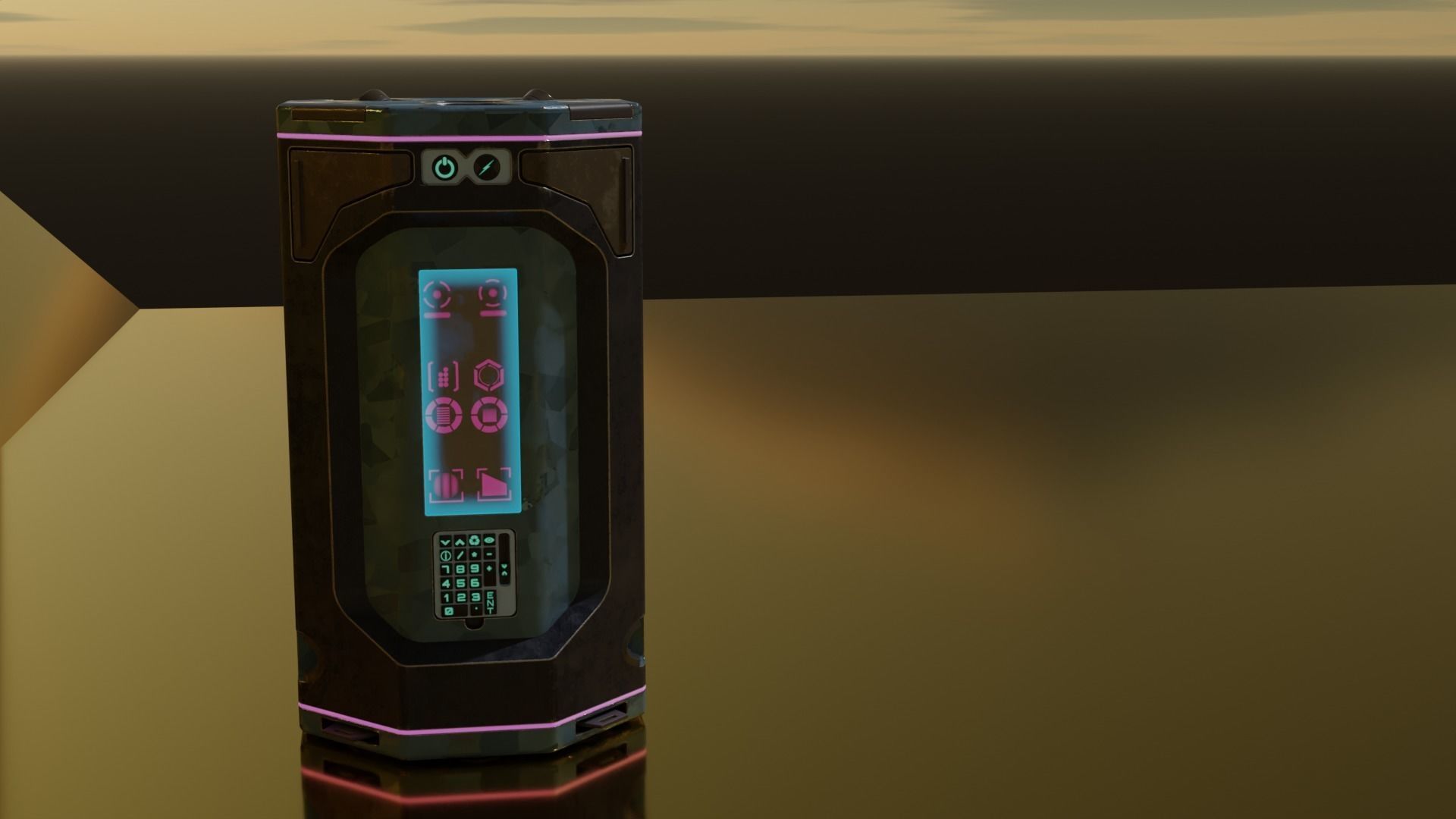 Futuristic Portable Mini Power Station 3D model_4