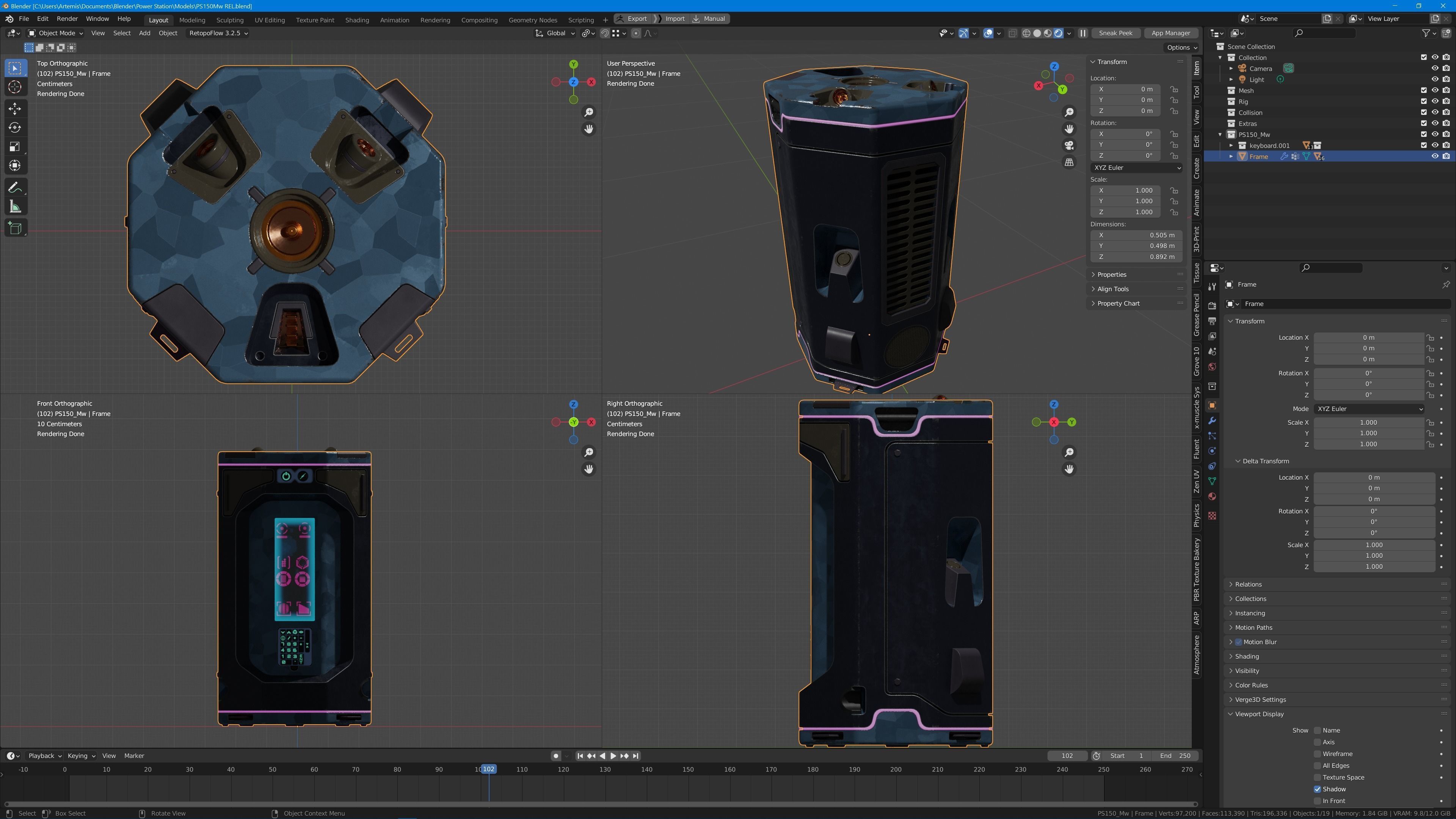 Futuristic Portable Mini Power Station 3D model_14