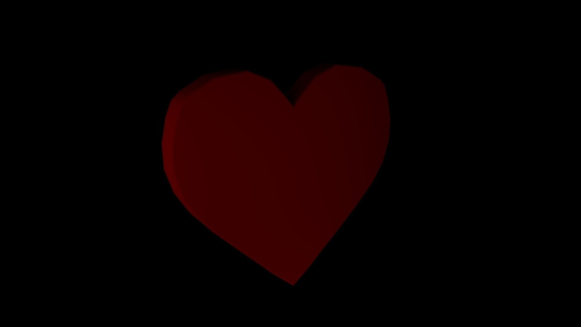 Low Poly Heart Low-poly 3D model_3