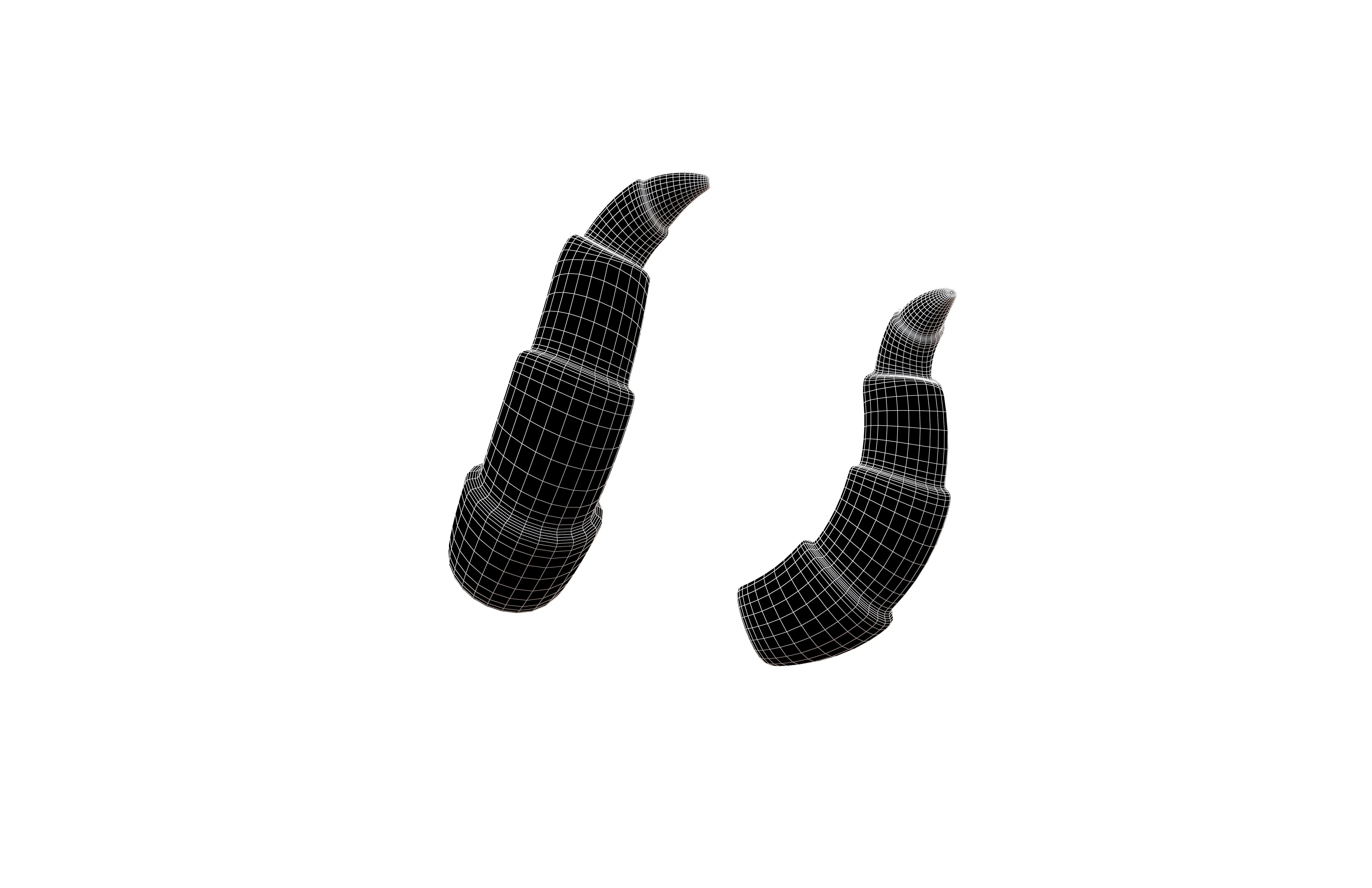 Demon Horn v2 003 Low-poly 3D model_5