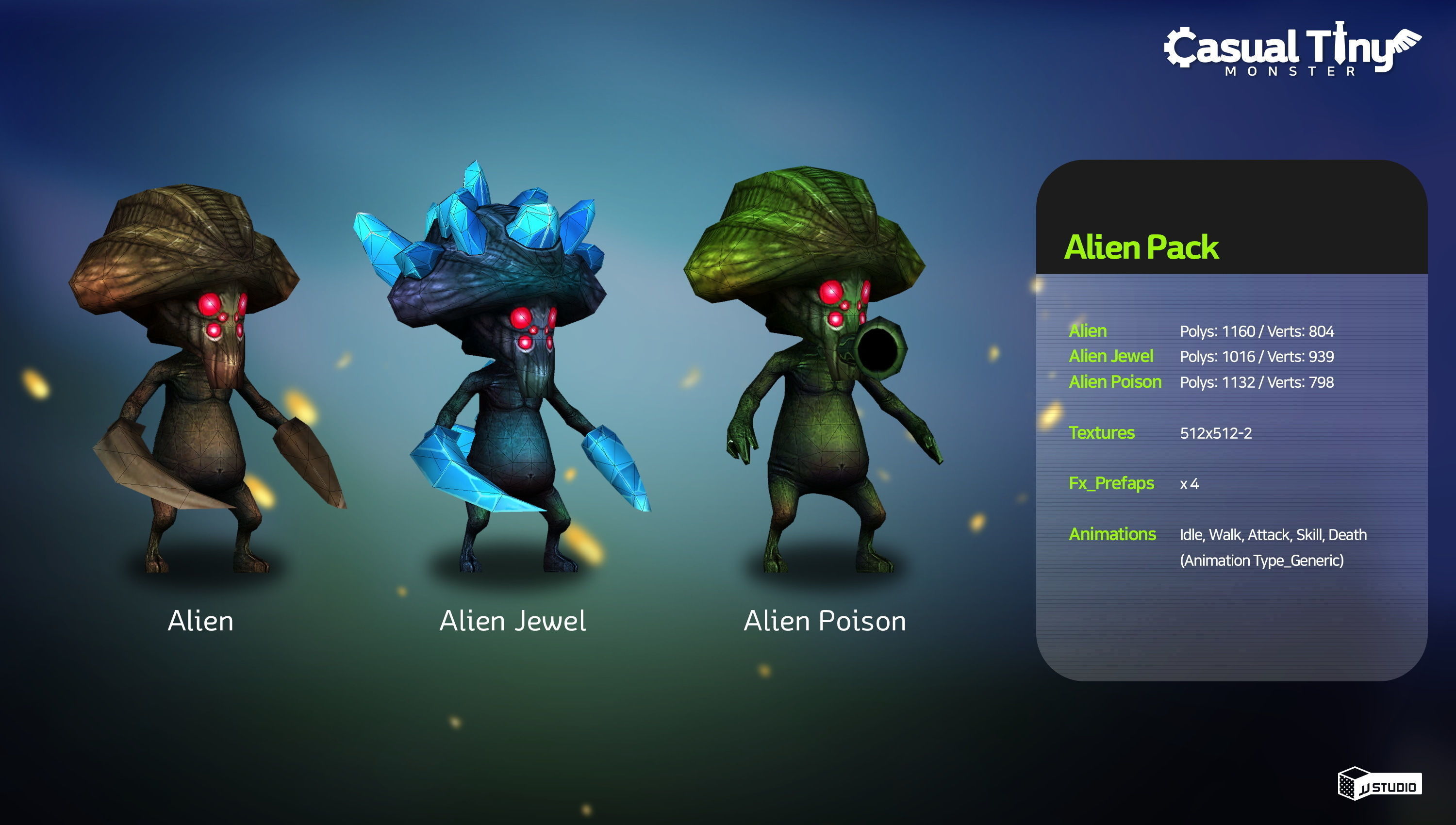 Casual Tiny Monster - Alien Pack Low-poly 3D model_1