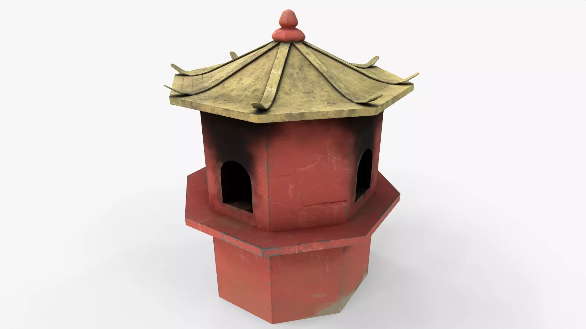 Chinese burn paper barrel Low-poly 3D model