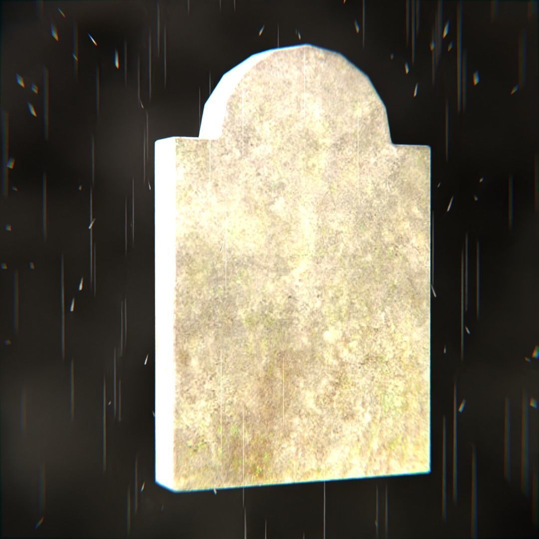 Head stone grave blend Low-poly 3D model_3