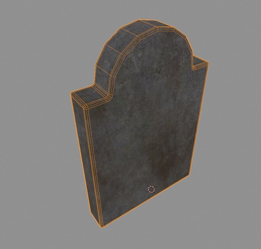 Head stone grave blend Low-poly 3D model_4