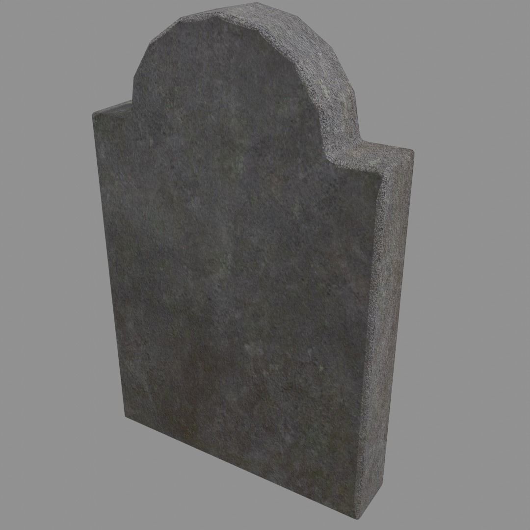 Head stone grave blend Low-poly 3D model_1