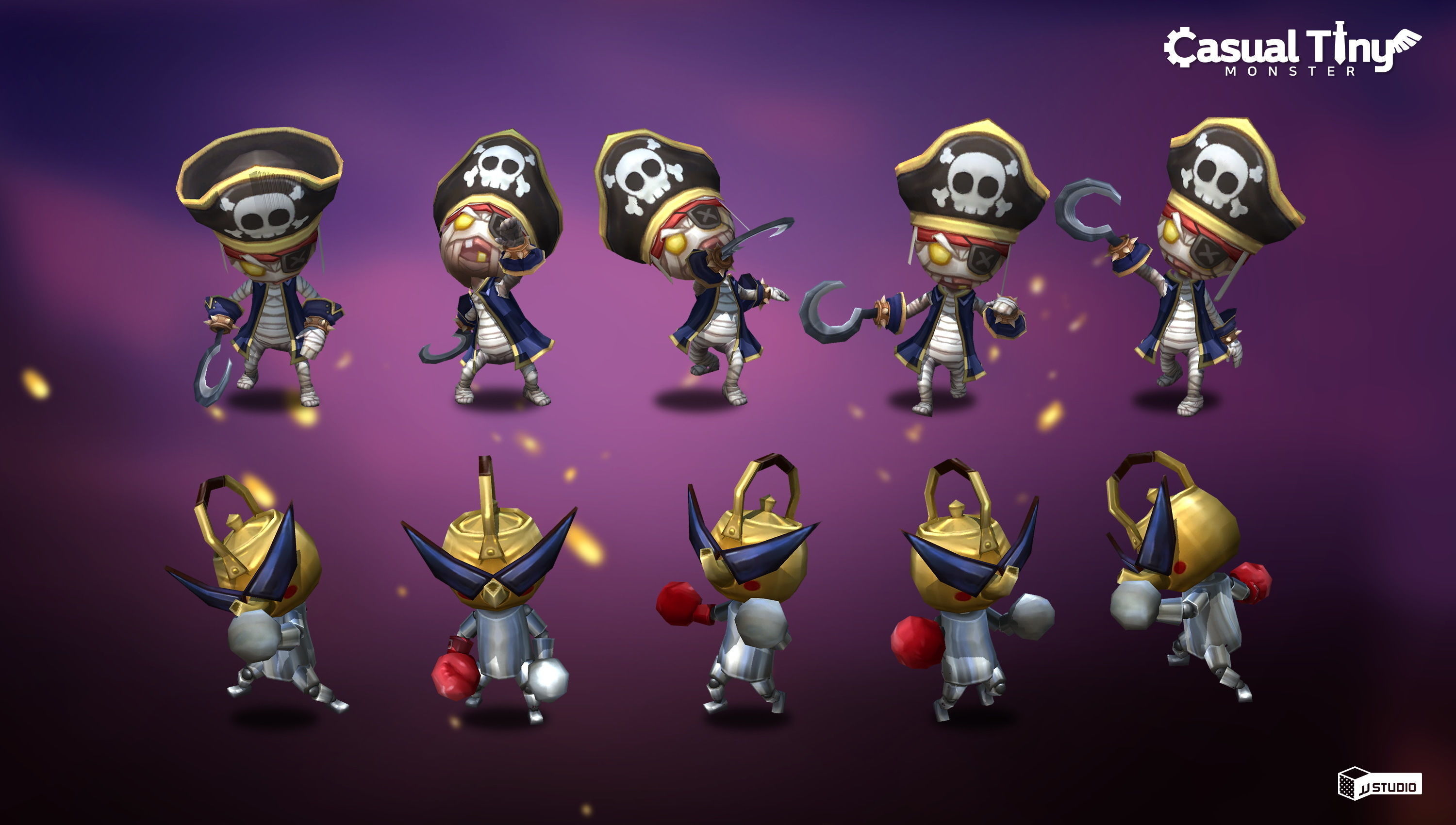 Casual Tiny Monster - Mummy Pack Low-poly 3D model_4