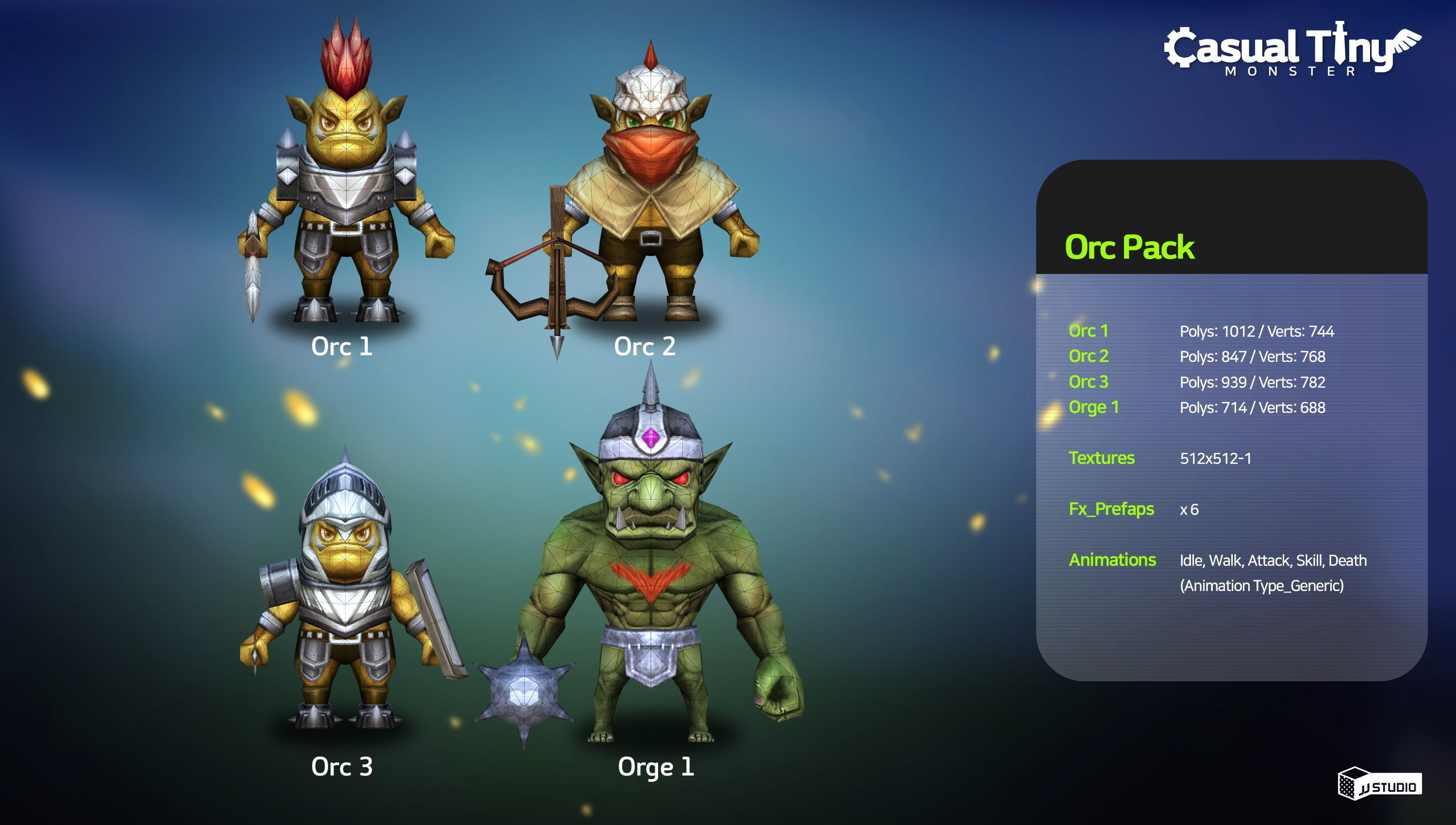 Casual Tiny Monster - Orc Pack Low-poly 3D model_1