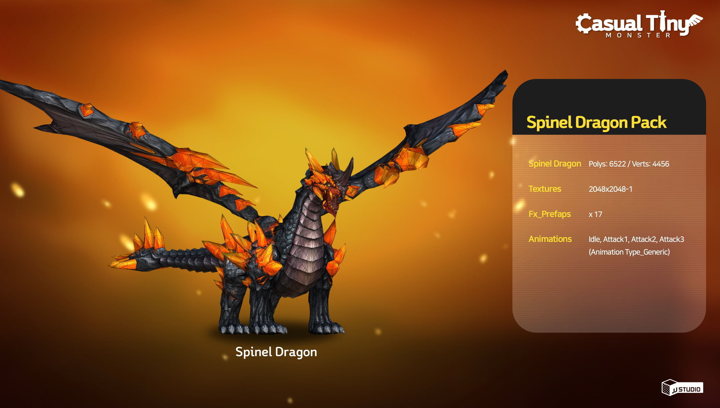 Casual Tiny Monster - Spineldragon Pack Low-poly 3D model_1