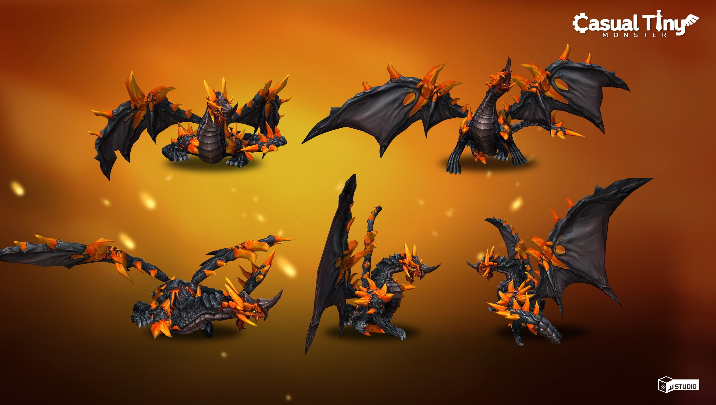 Casual Tiny Monster - Spineldragon Pack Low-poly 3D model_2