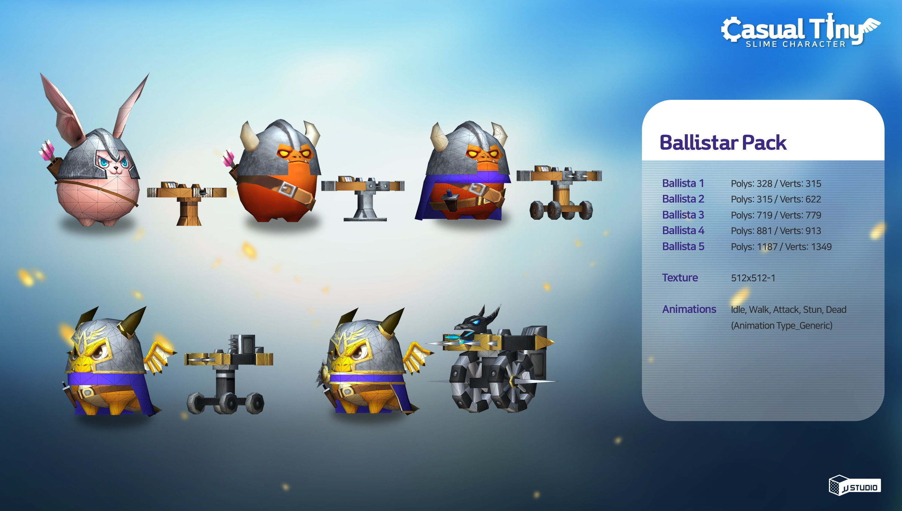 Casual Tiny Slime - Ballistar Pack Low-poly 3D model_2