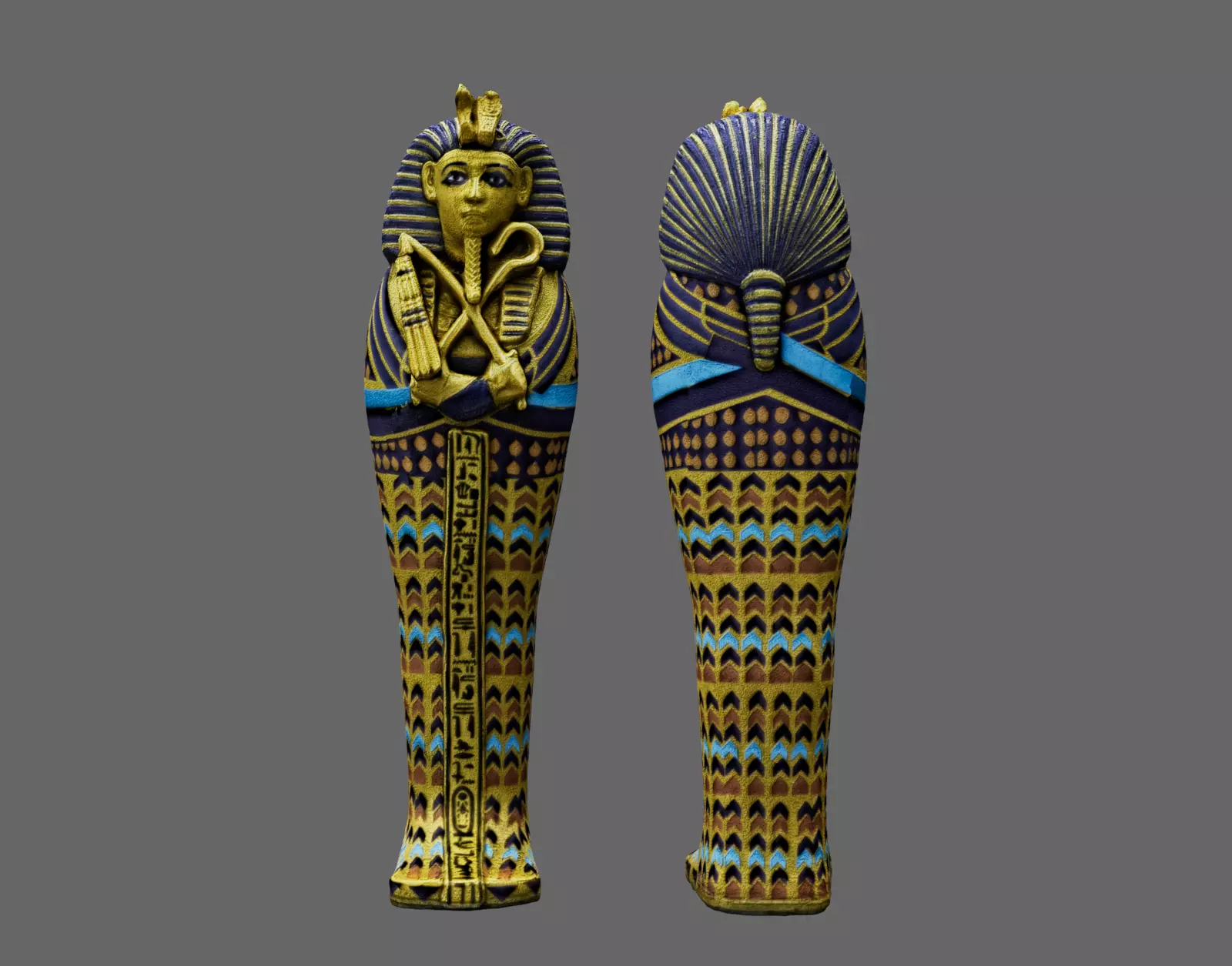 Egypt mummy King Tutankhamun sarcophagus 3D model_0