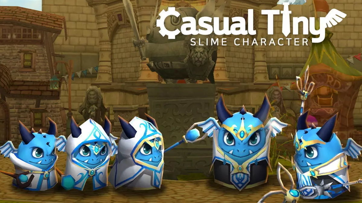 Casual Tiny Slime - Element water Pack Low-poly 3D model_0