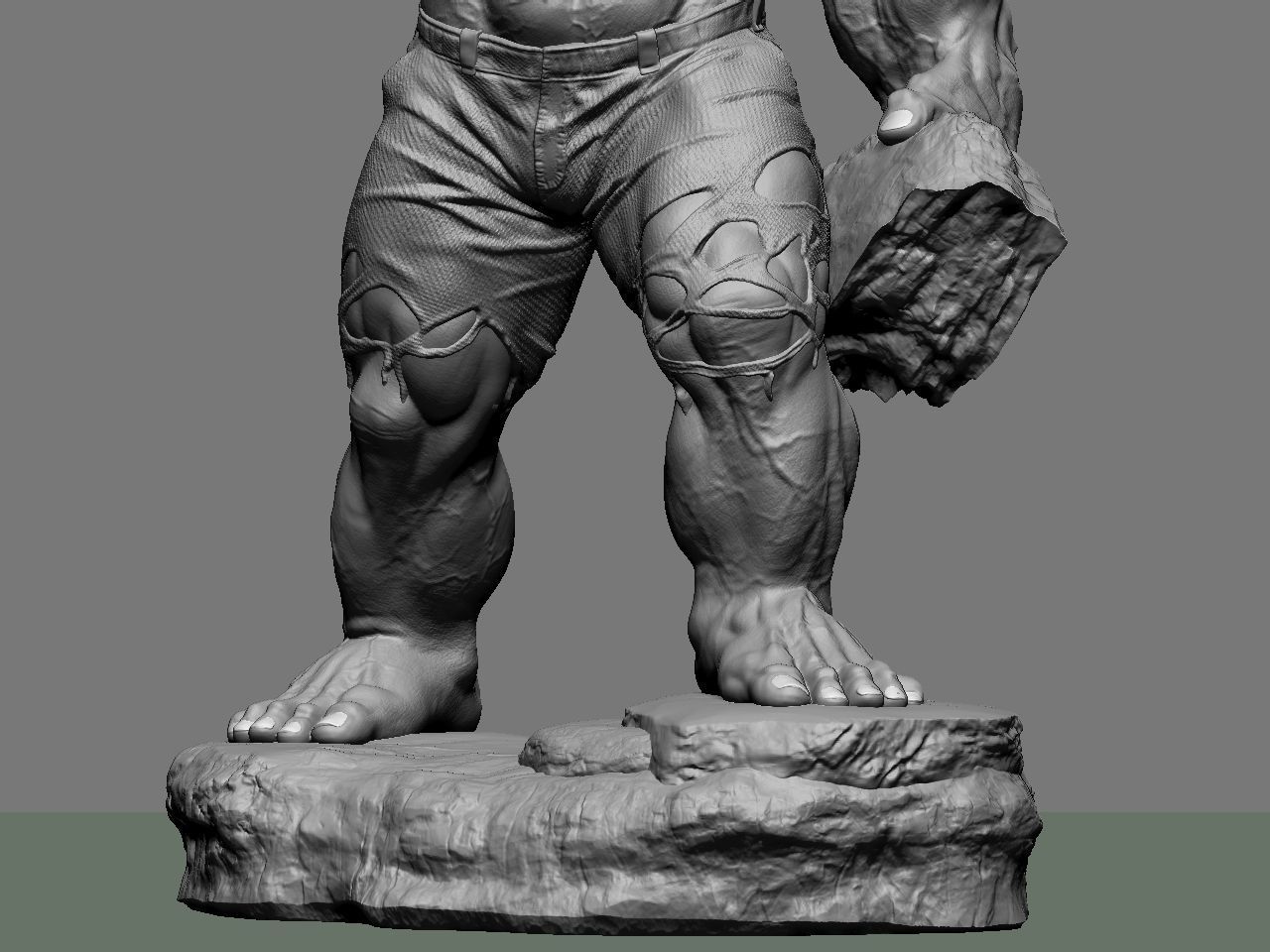 the hulk incredible statue 3D print model_33