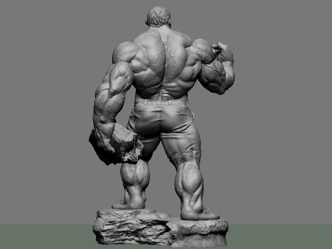 the hulk incredible statue 3D print model_9