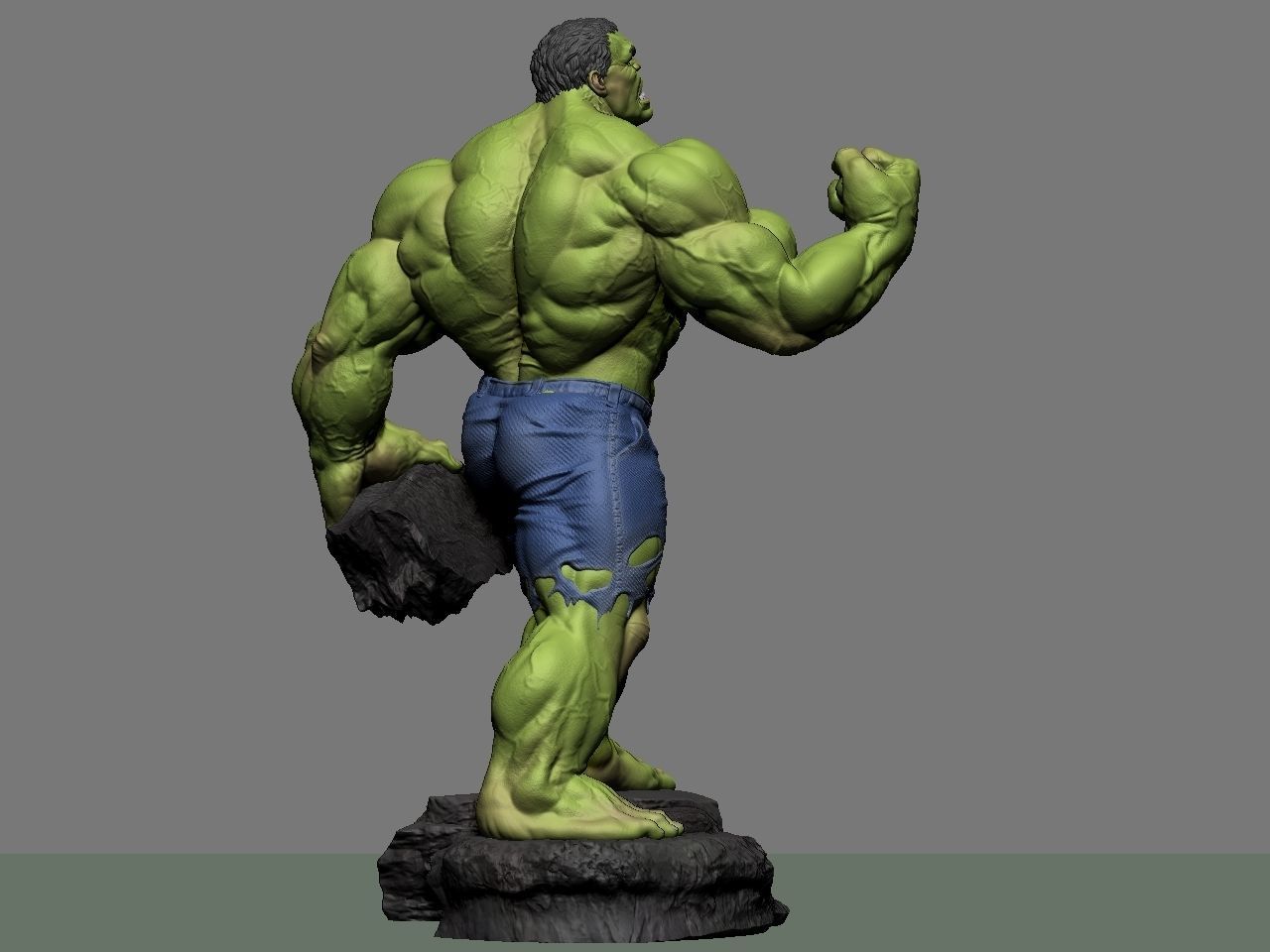 the hulk incredible statue 3D print model_10