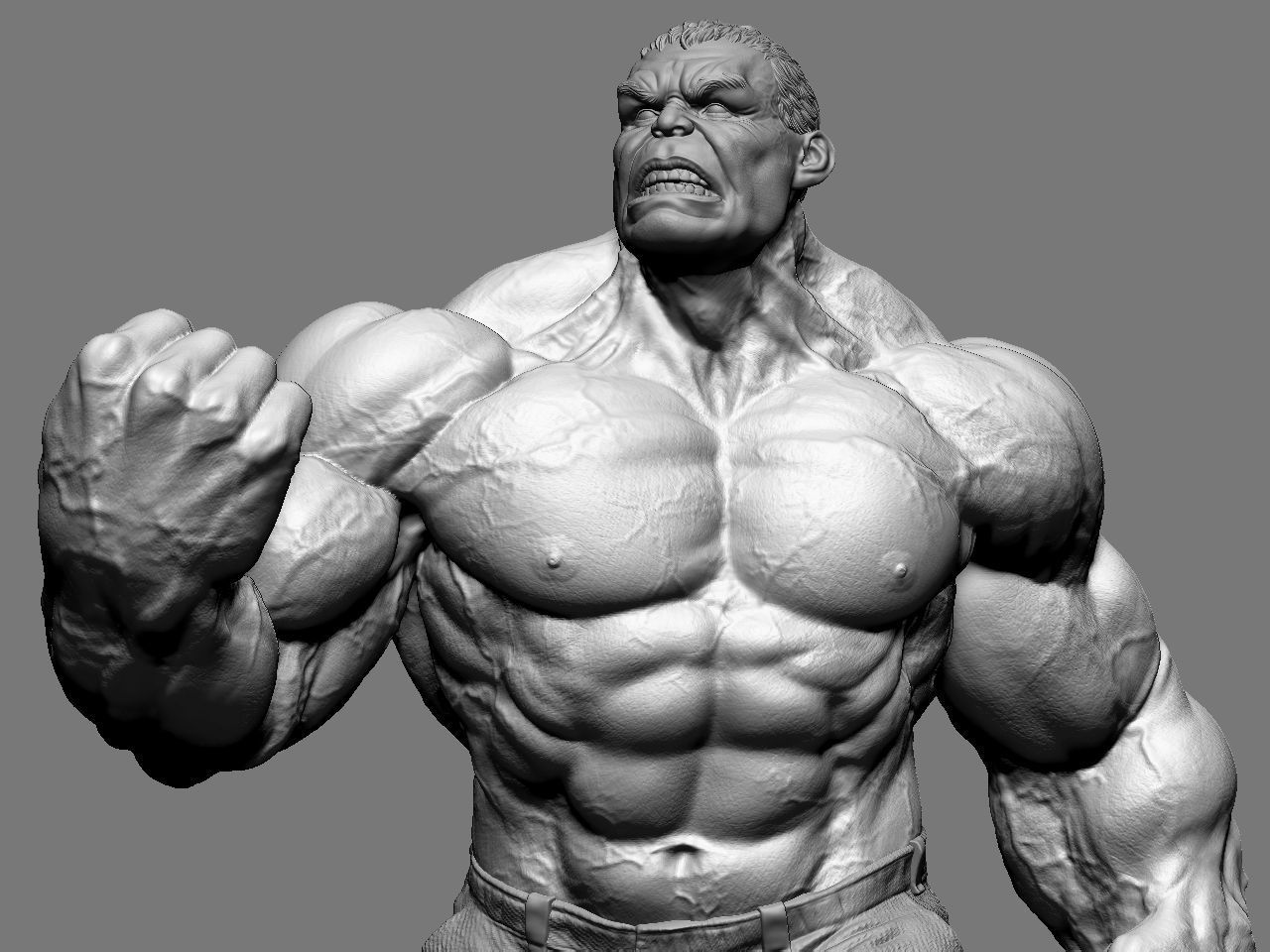the hulk incredible statue 3D print model_17