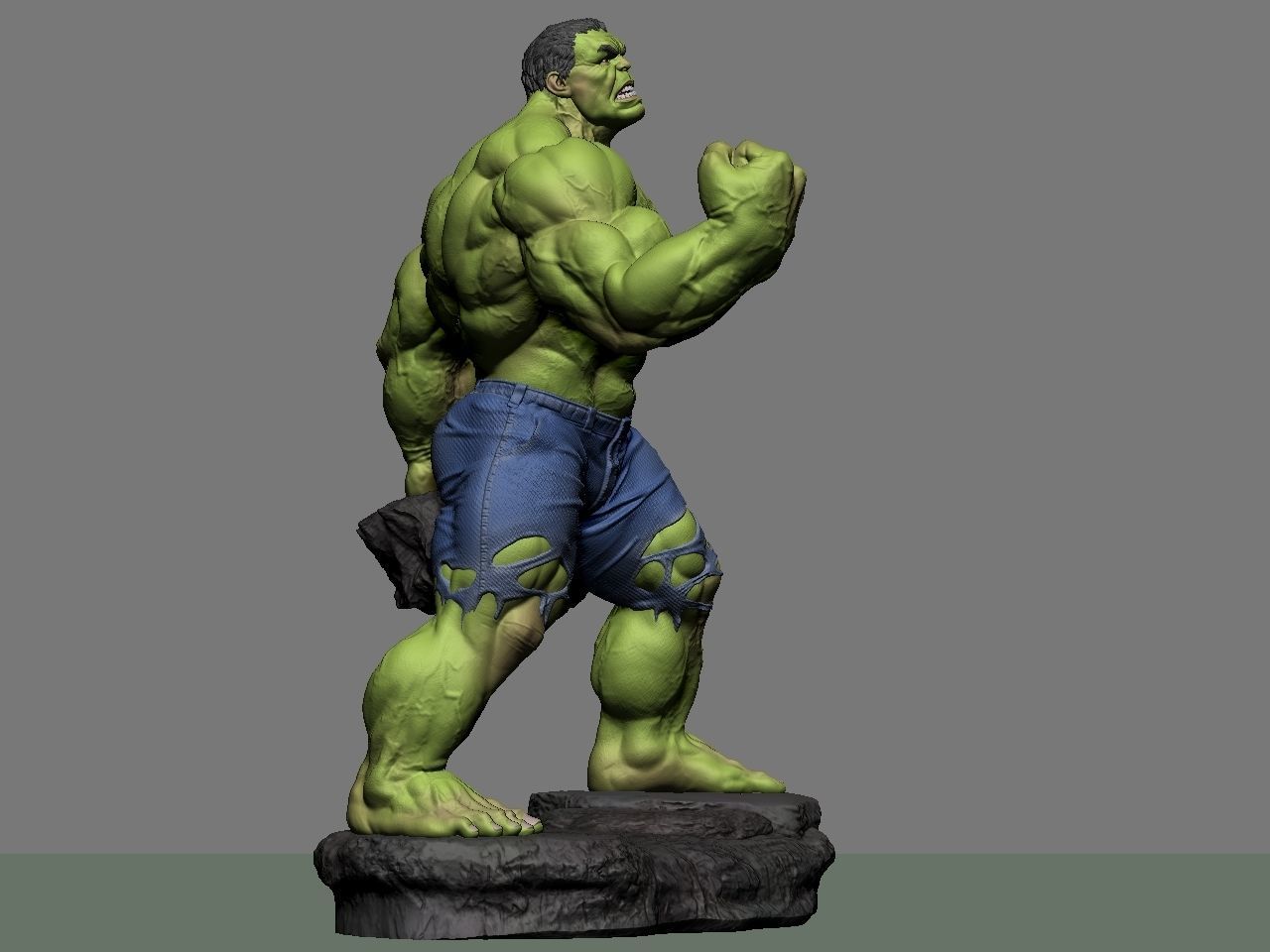 the hulk incredible statue 3D print model_12