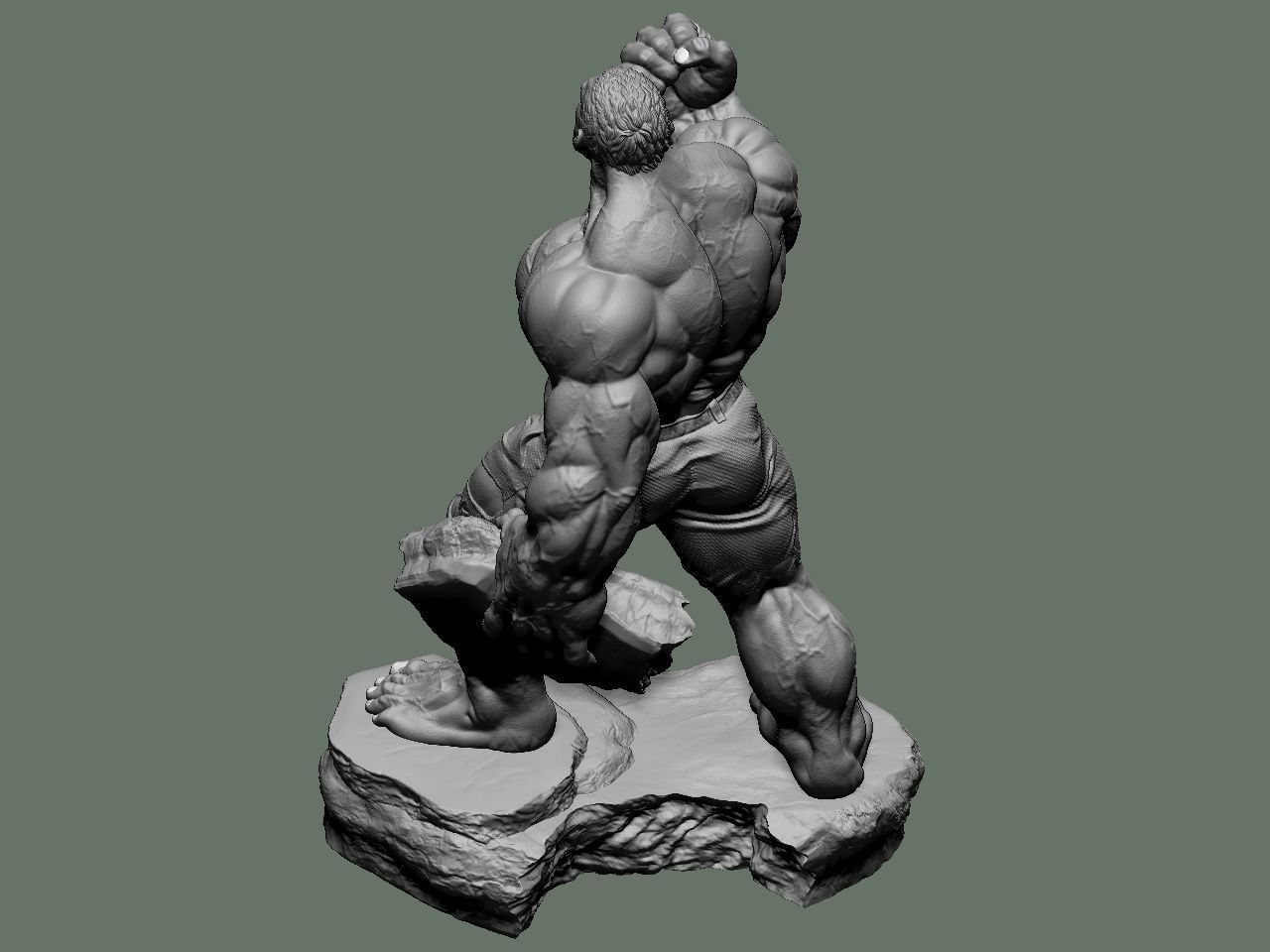 the hulk incredible statue 3D print model_55