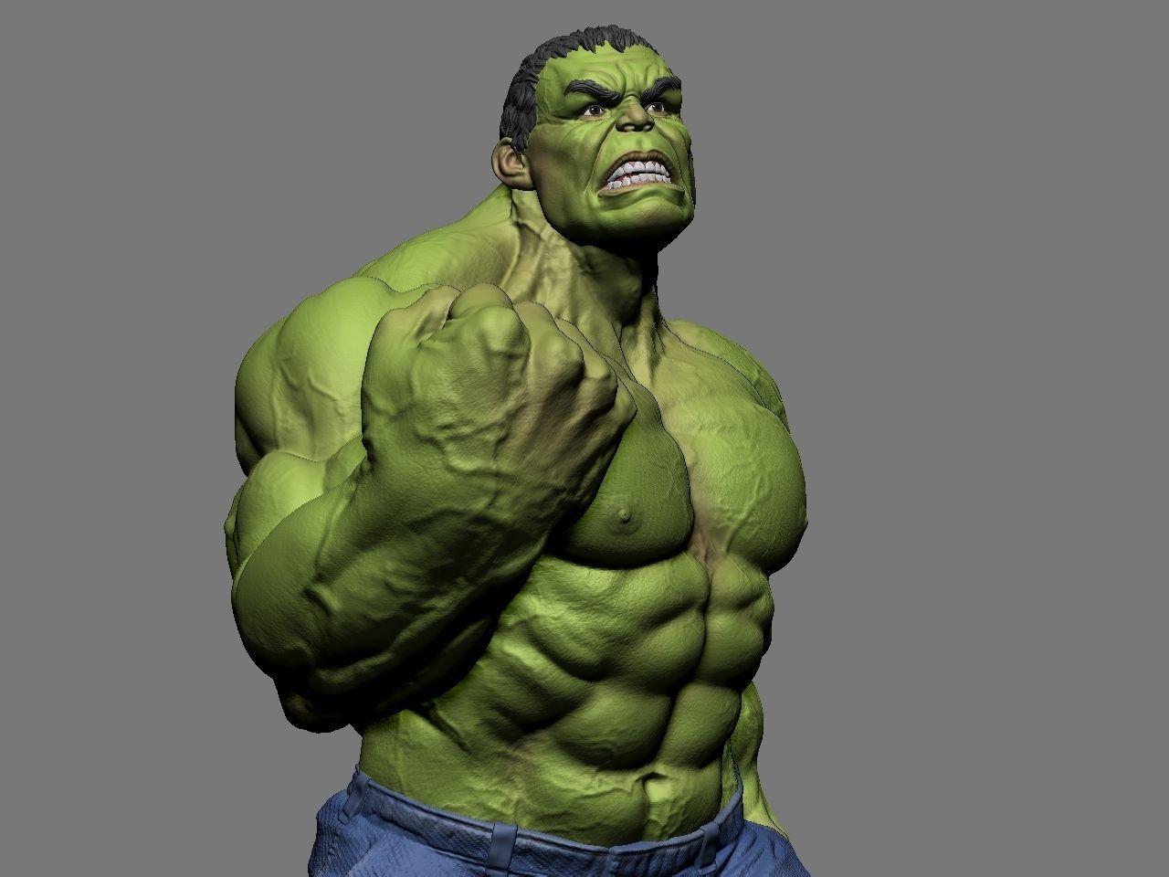 the hulk incredible statue 3D print model_30