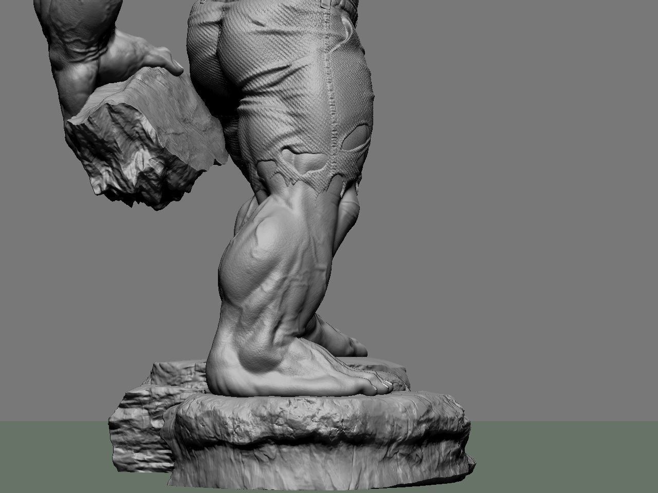 the hulk incredible statue 3D print model_43