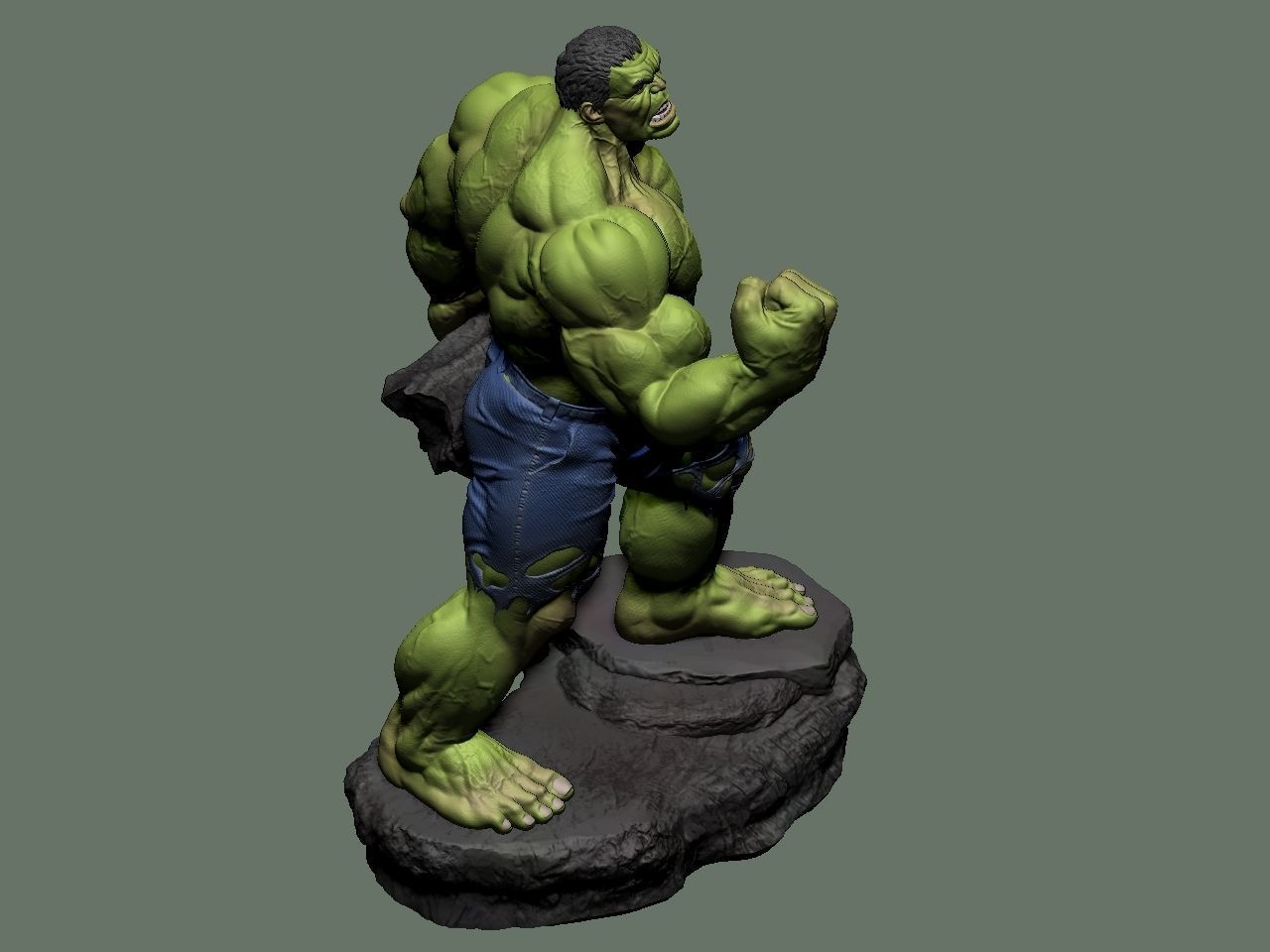 the hulk incredible statue 3D print model_60