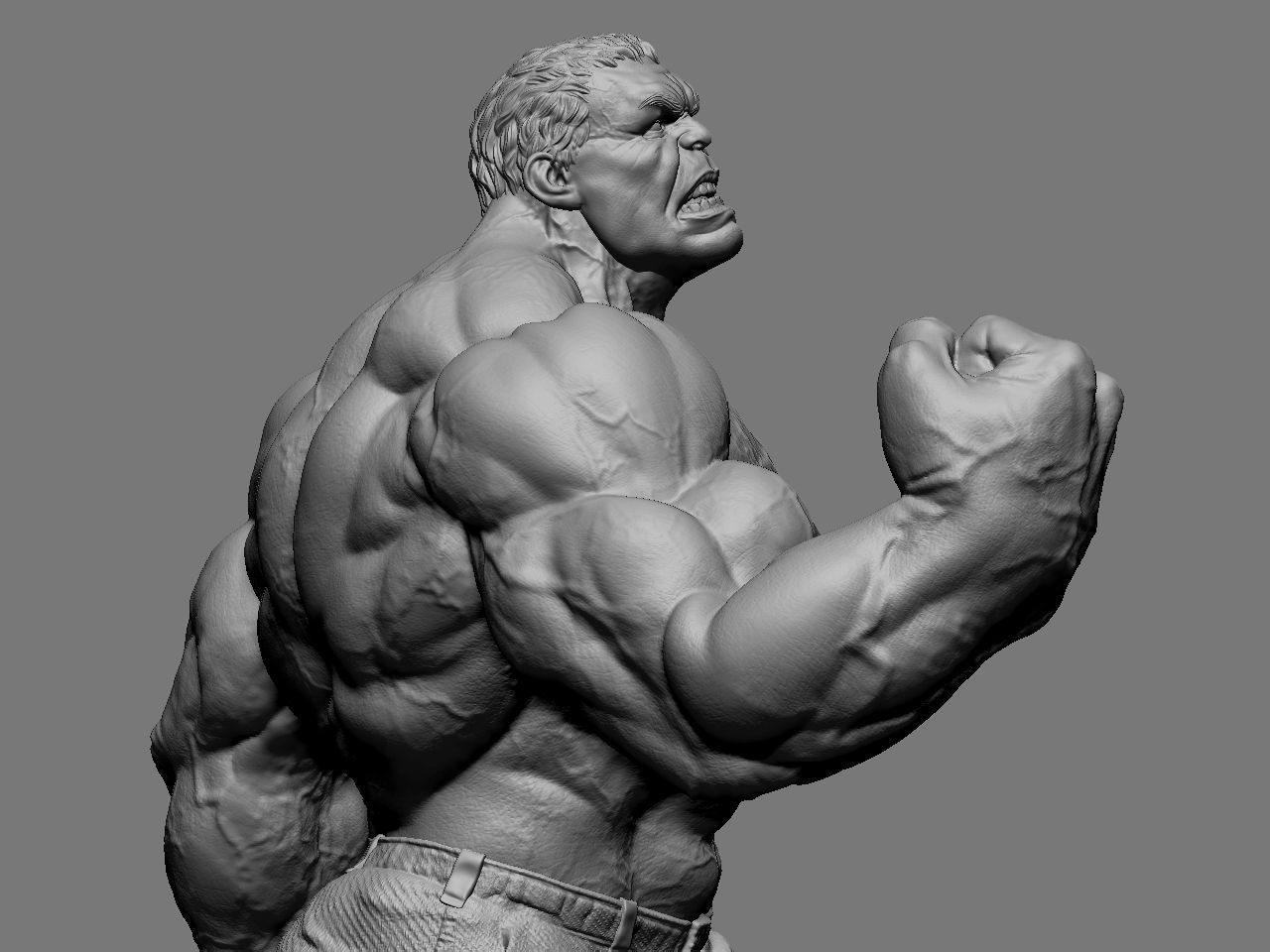 the hulk incredible statue 3D print model_29