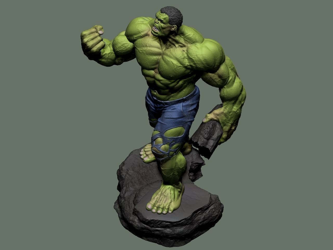 the hulk incredible statue 3D print model_50