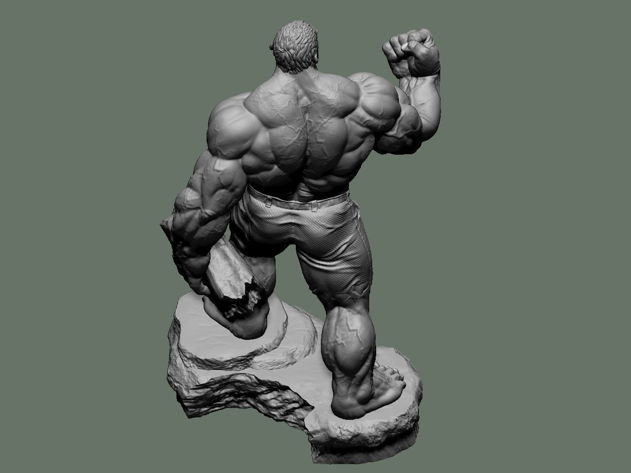 the hulk incredible statue 3D print model_57