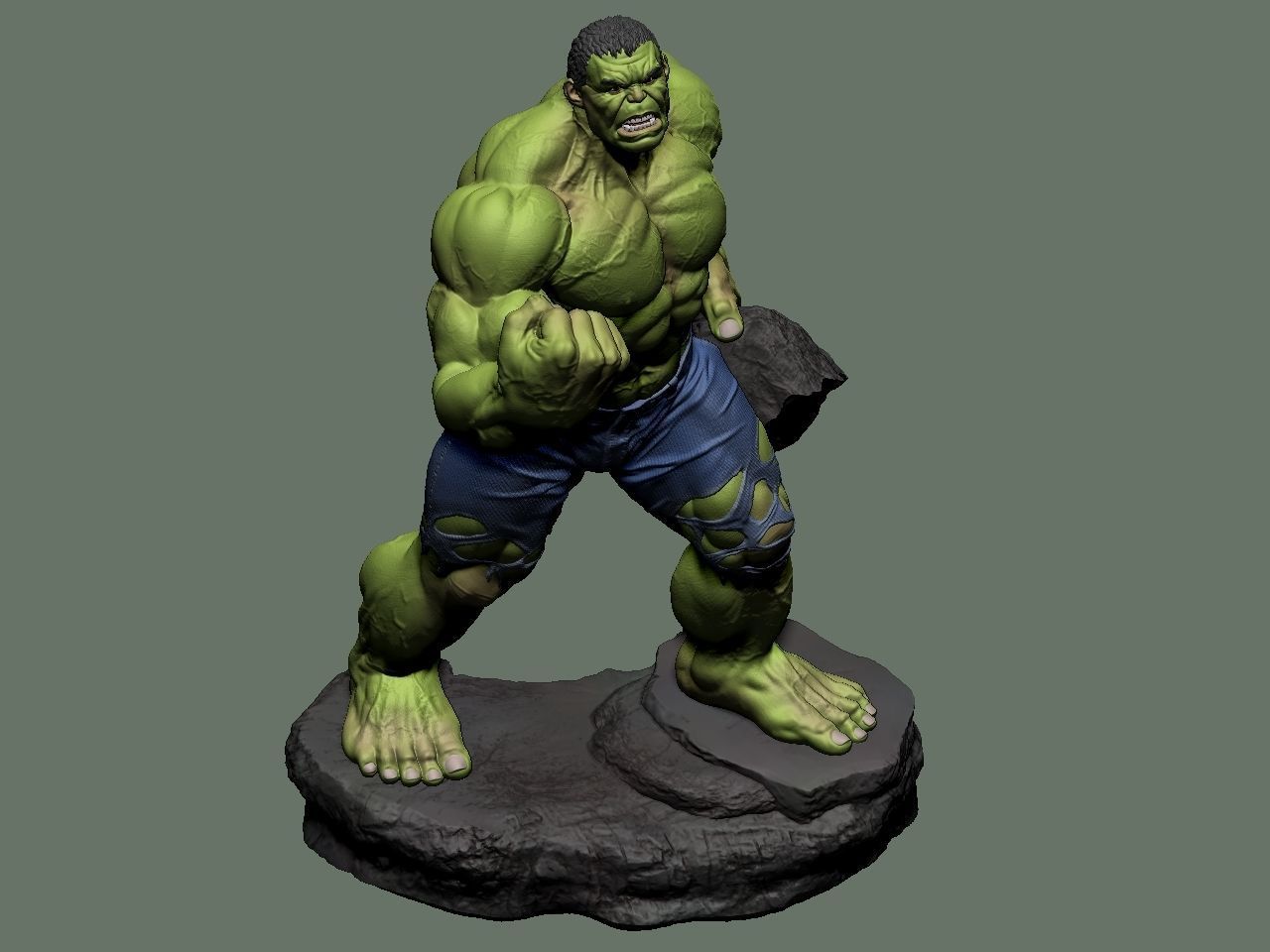 the hulk incredible statue 3D print model_62
