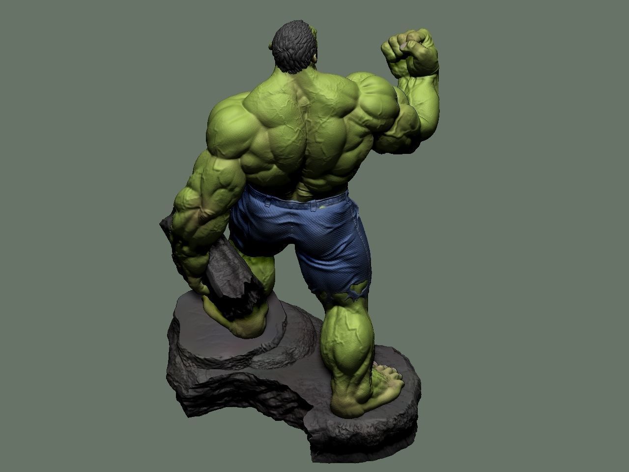 the hulk incredible statue 3D print model_56