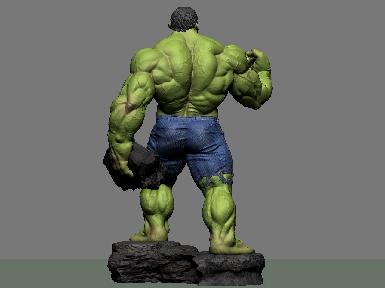 the hulk incredible statue 3D print model_8