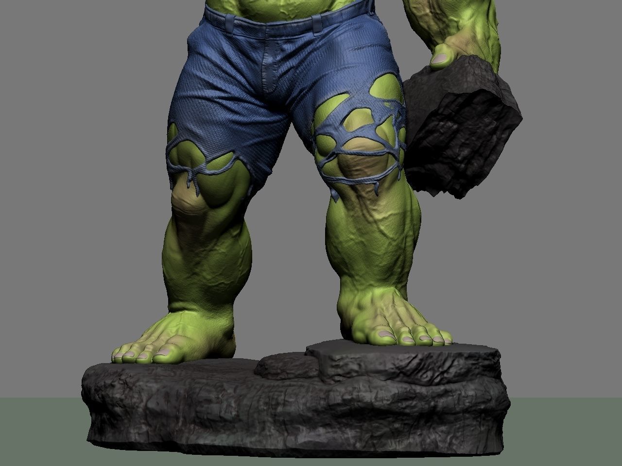 the hulk incredible statue 3D print model_32
