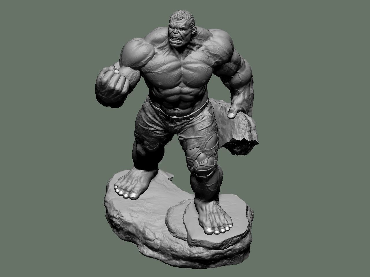 the hulk incredible statue 3D print model_49
