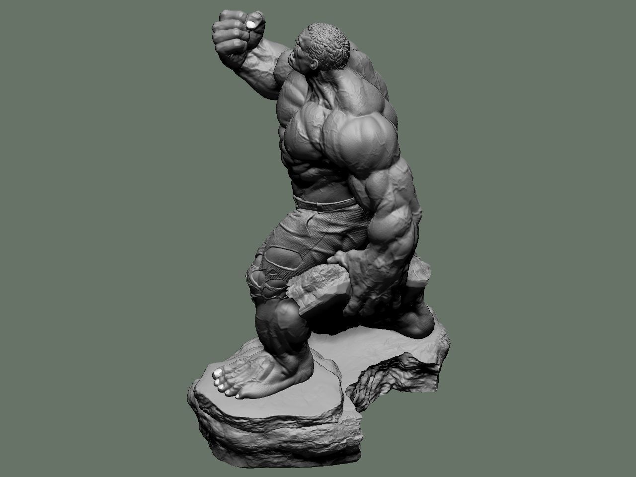 the hulk incredible statue 3D print model_53