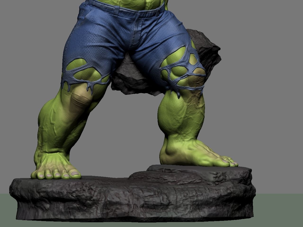 the hulk incredible statue 3D print model_46