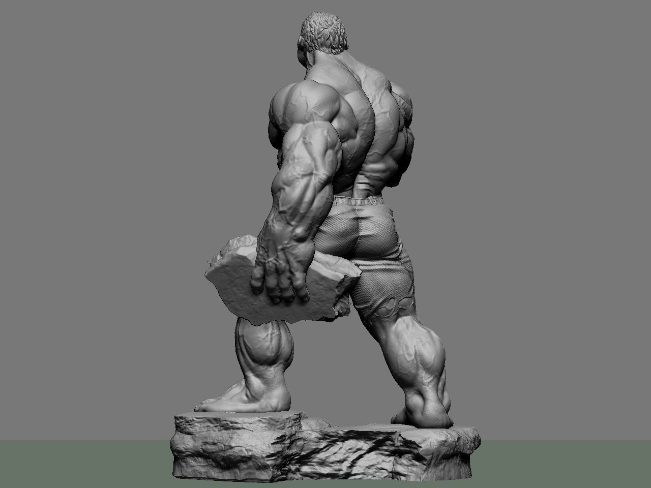 the hulk incredible statue 3D print model_7