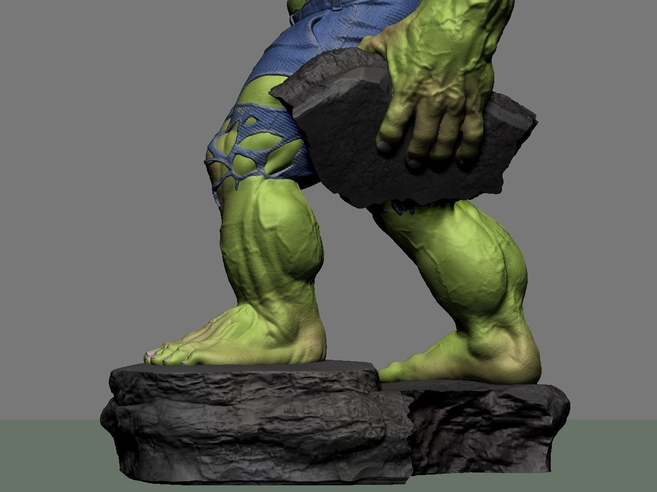 the hulk incredible statue 3D print model_36