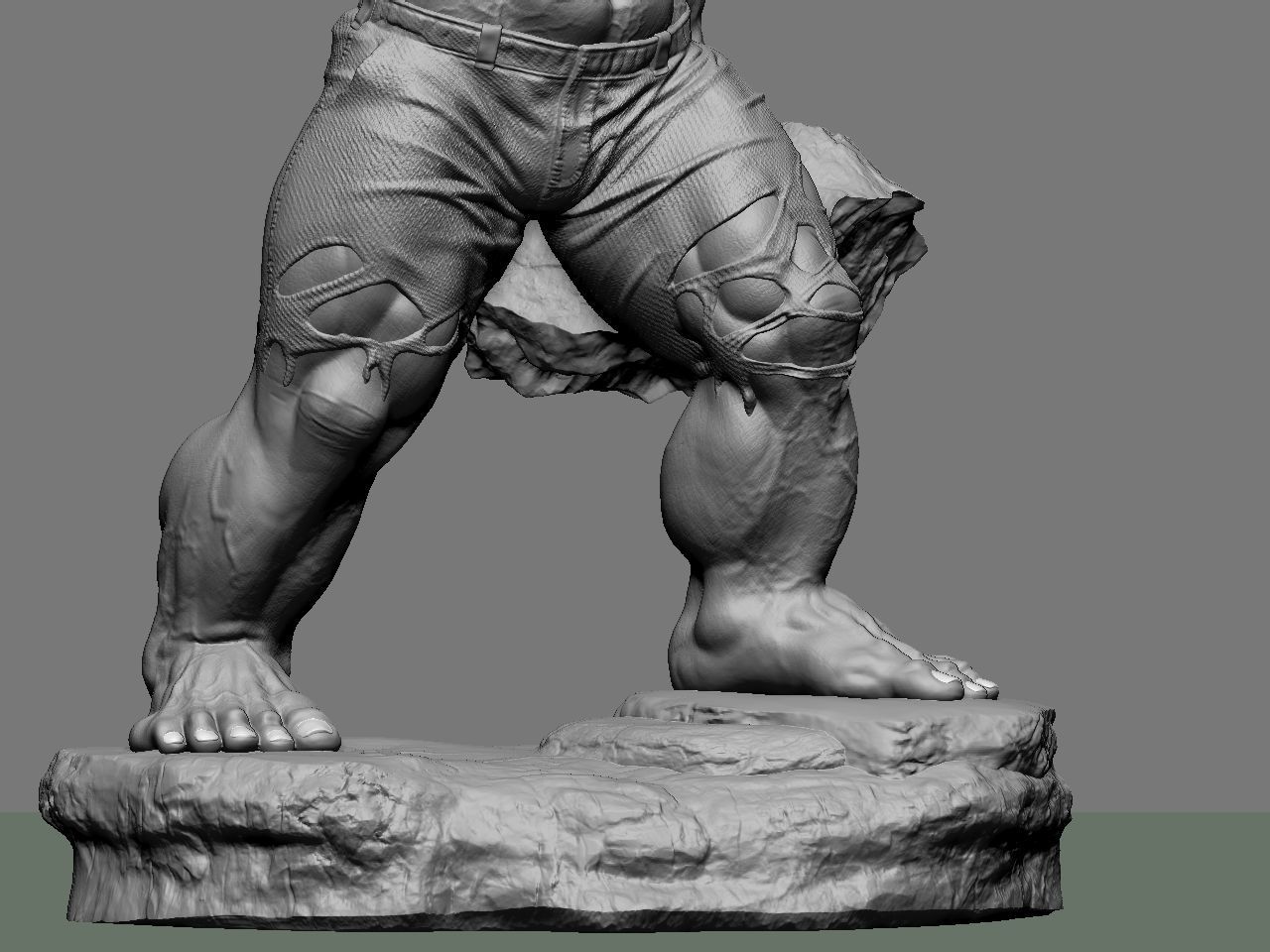 the hulk incredible statue 3D print model_47
