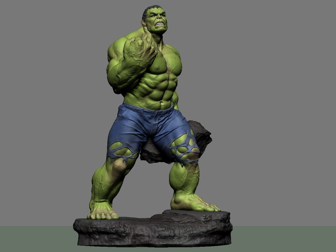 the hulk incredible statue 3D print model_14
