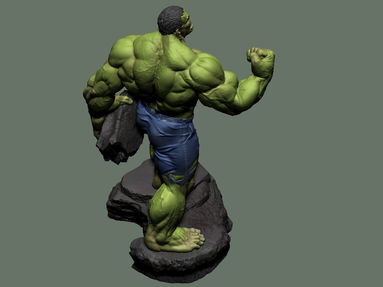 the hulk incredible statue 3D print model_58