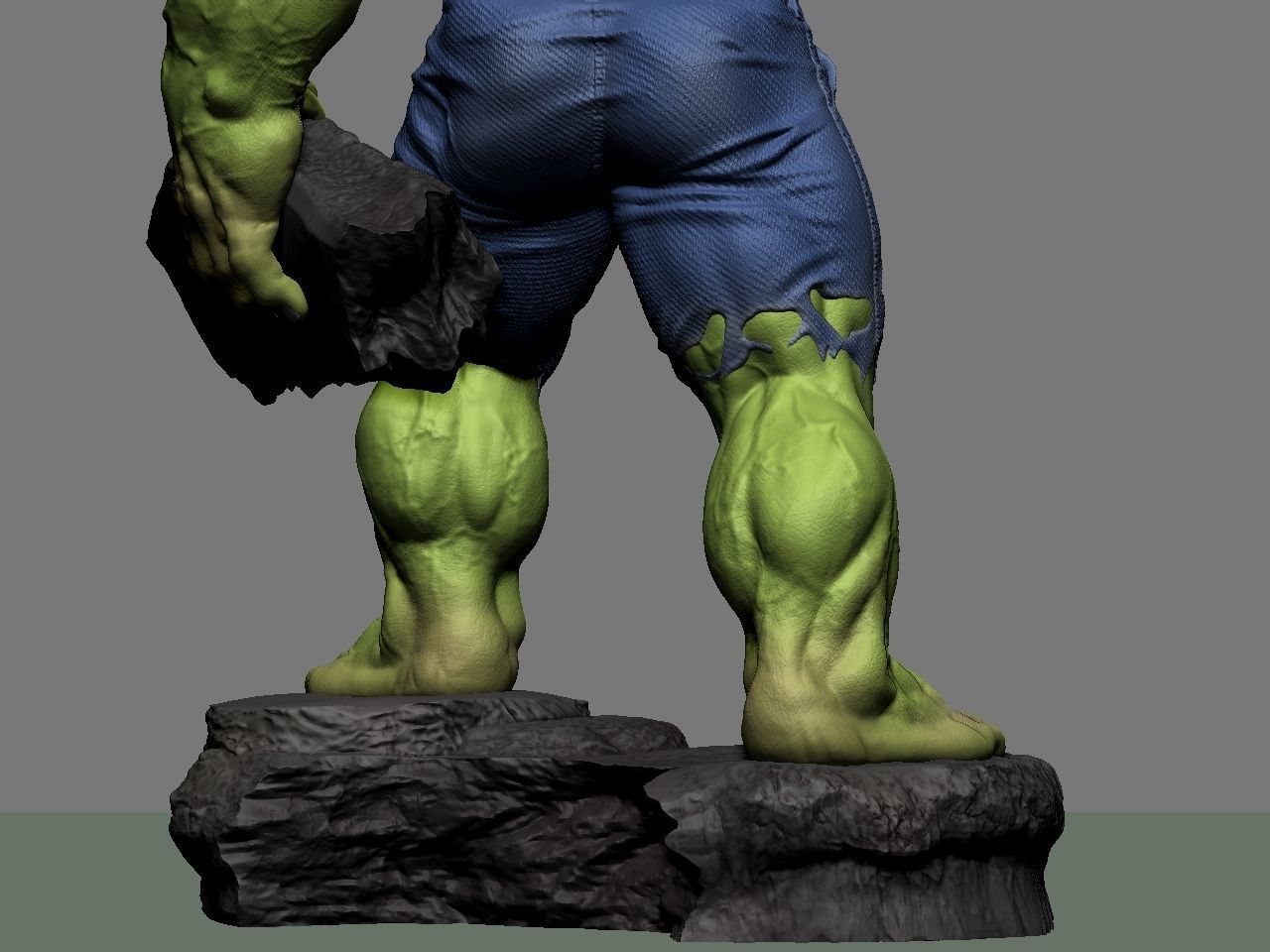 the hulk incredible statue 3D print model_40