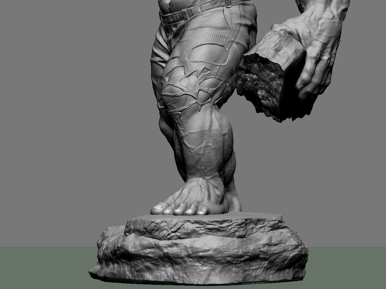 the hulk incredible statue 3D print model_35