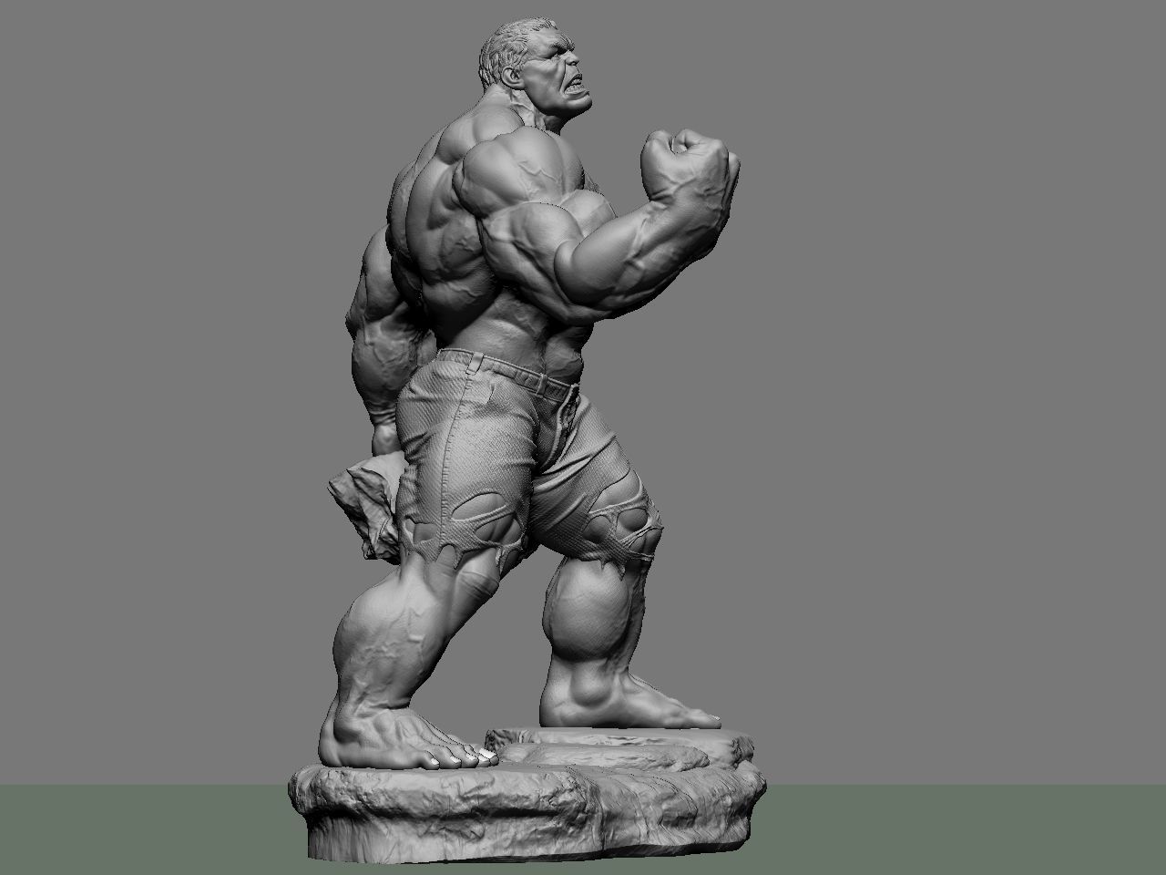 the hulk incredible statue 3D print model_13