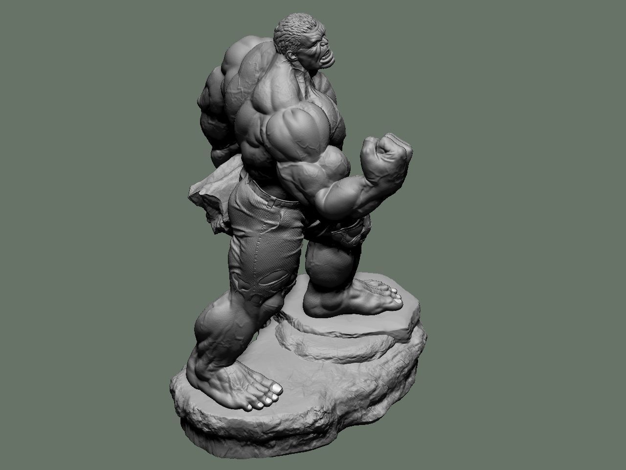 the hulk incredible statue 3D print model_61
