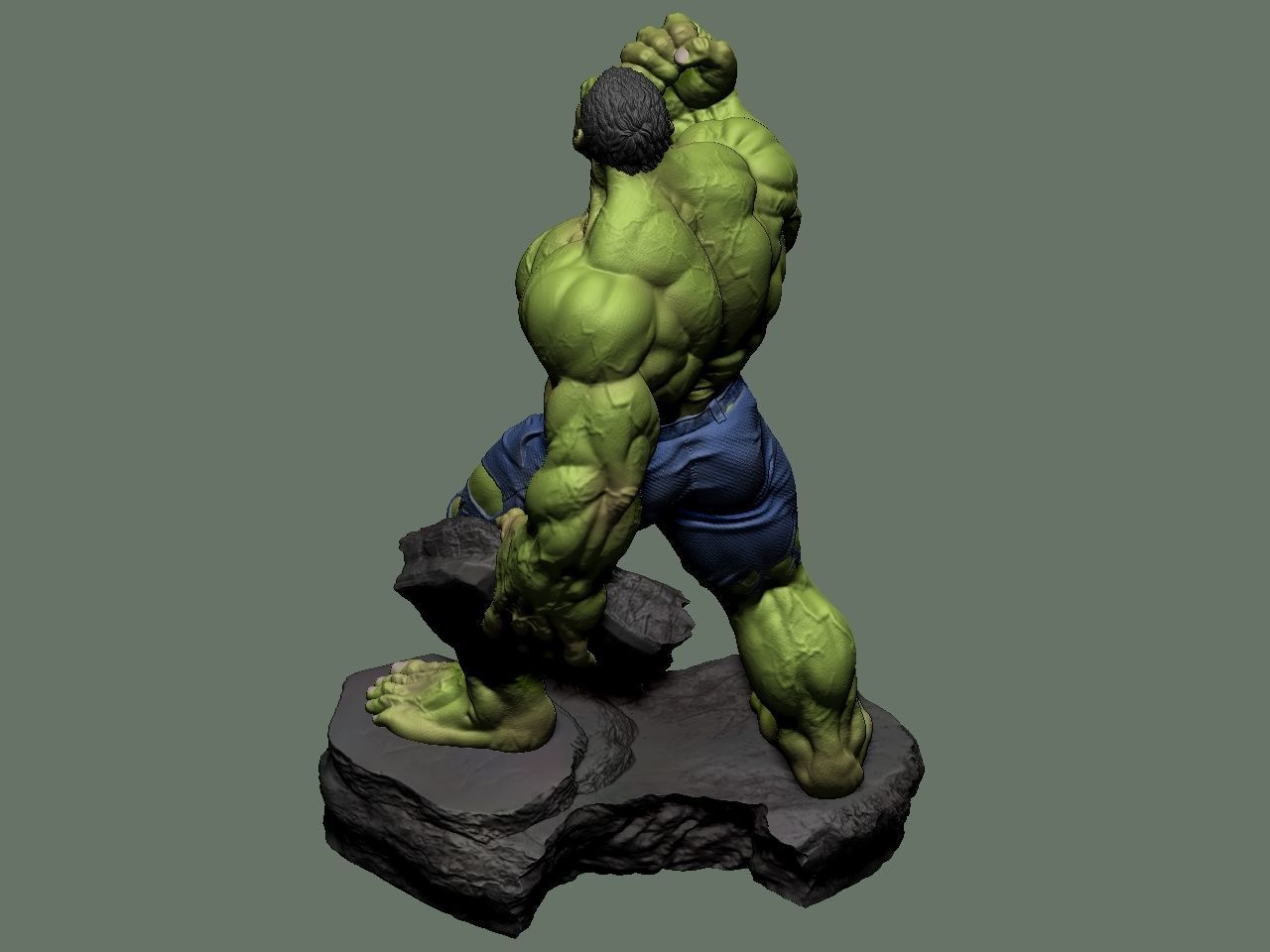 the hulk incredible statue 3D print model_54