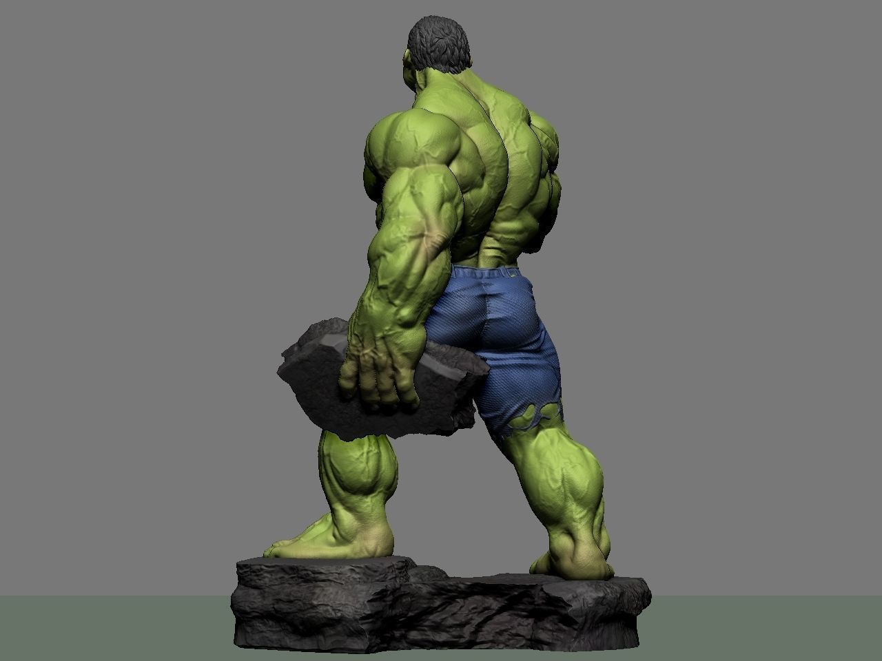 the hulk incredible statue 3D print model_6