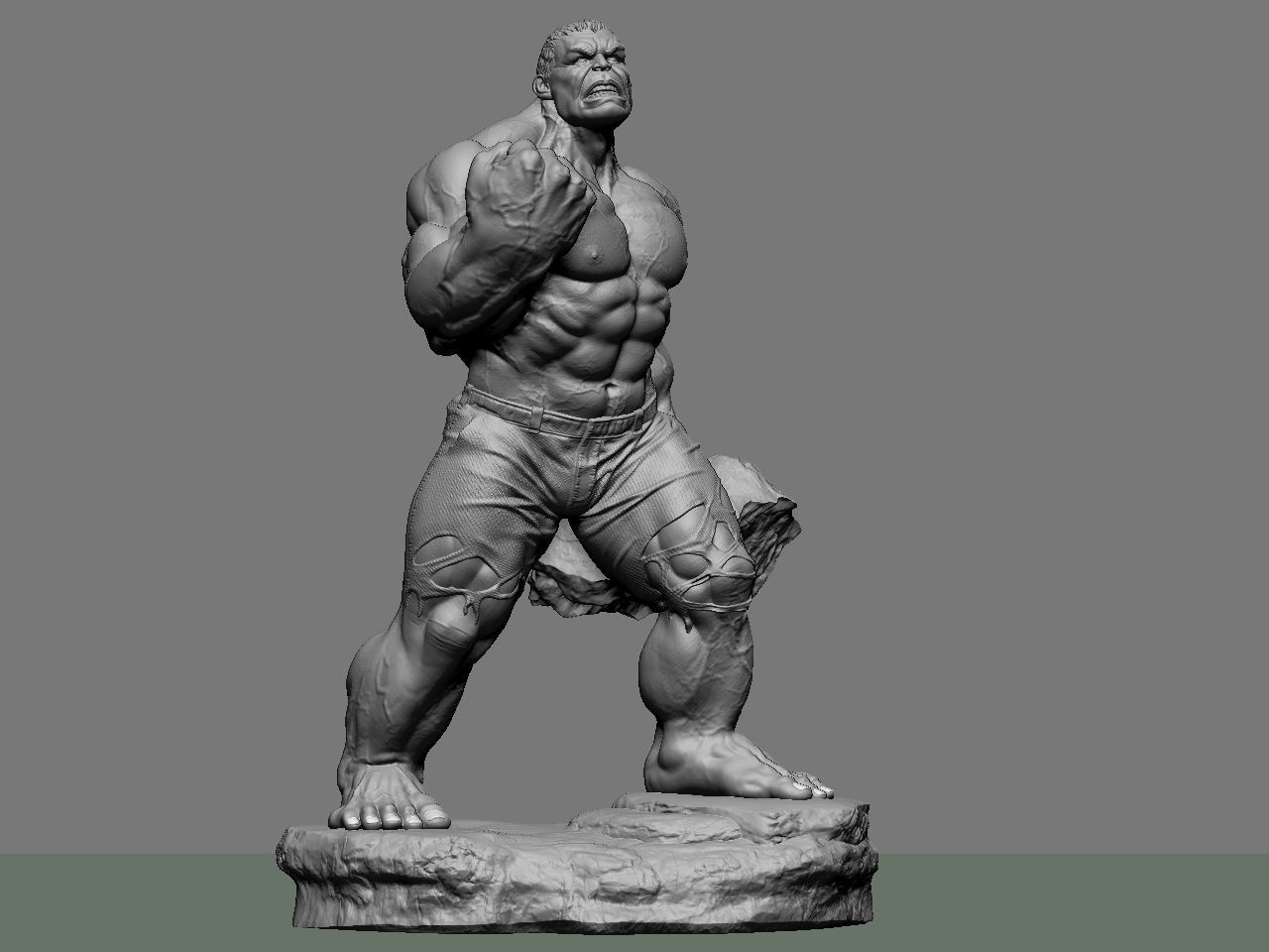 the hulk incredible statue 3D print model_15