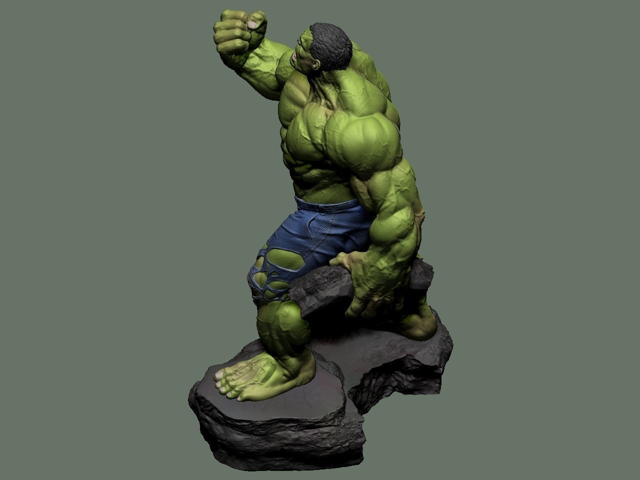 the hulk incredible statue 3D print model_52