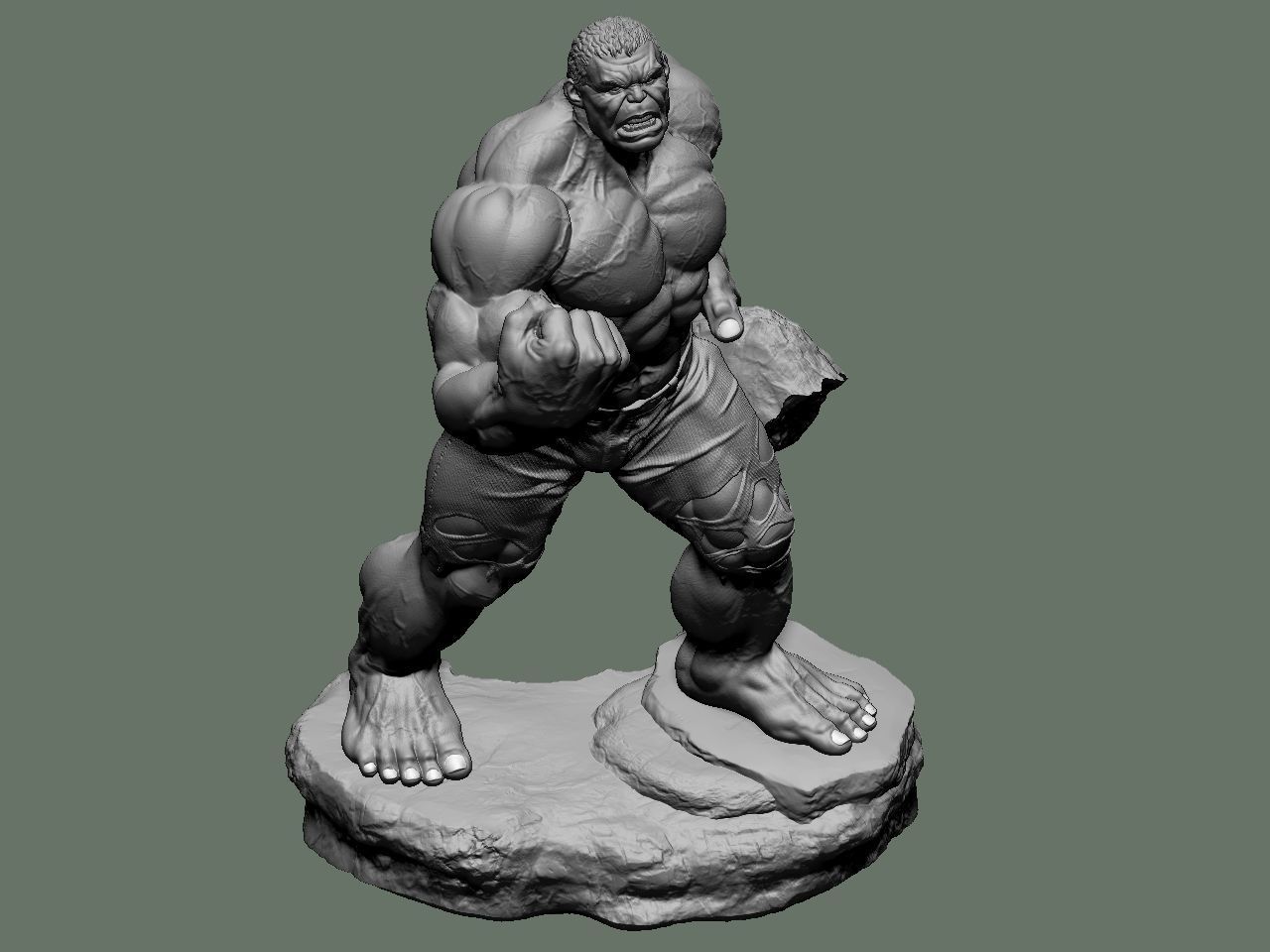 the hulk incredible statue 3D print model_63